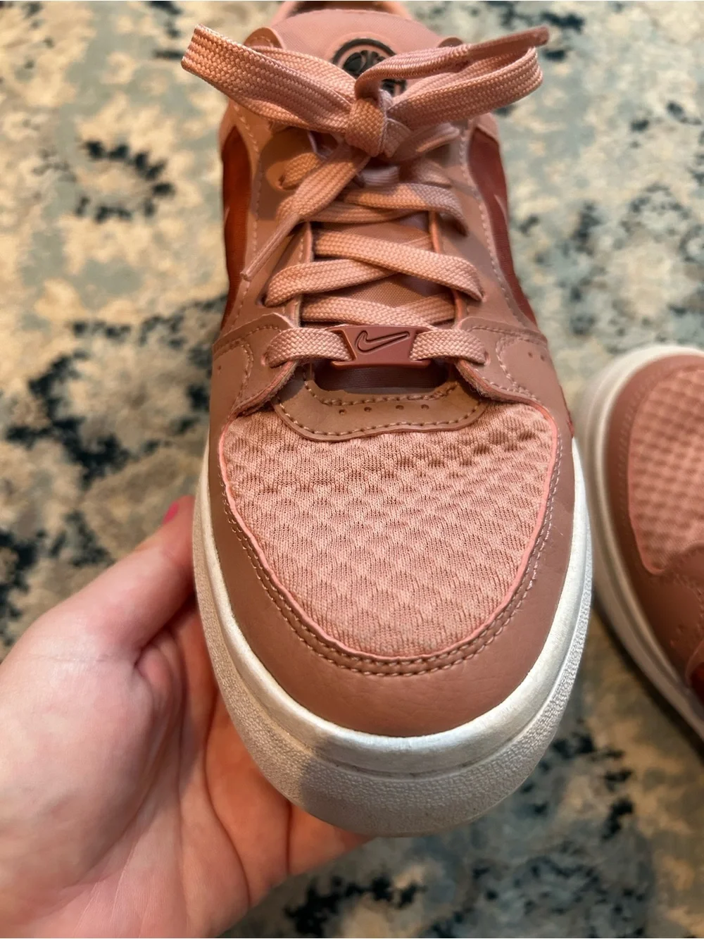 Nike Court Vision Alta platform sneakers in rust pink